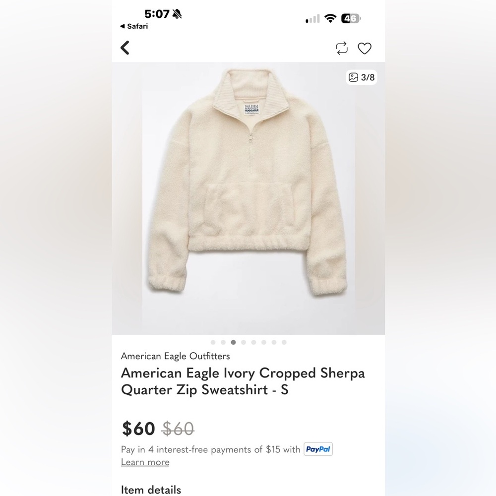American Eagle Outfitters half zip Sherpa